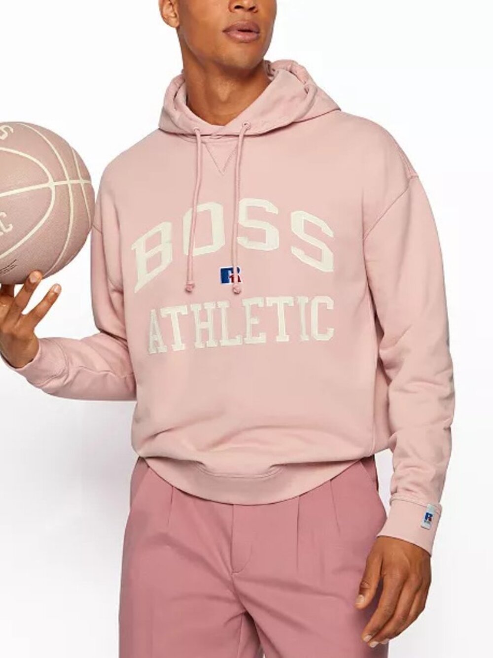 BOSS x Russell Athletic Hoodie Mens Medium Pullover Sweatshirt Boss Athletic Y2K